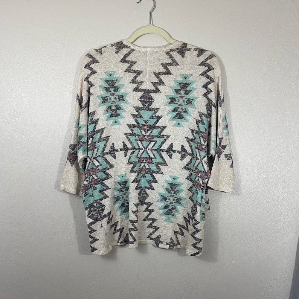 Aztec print shrug sweater